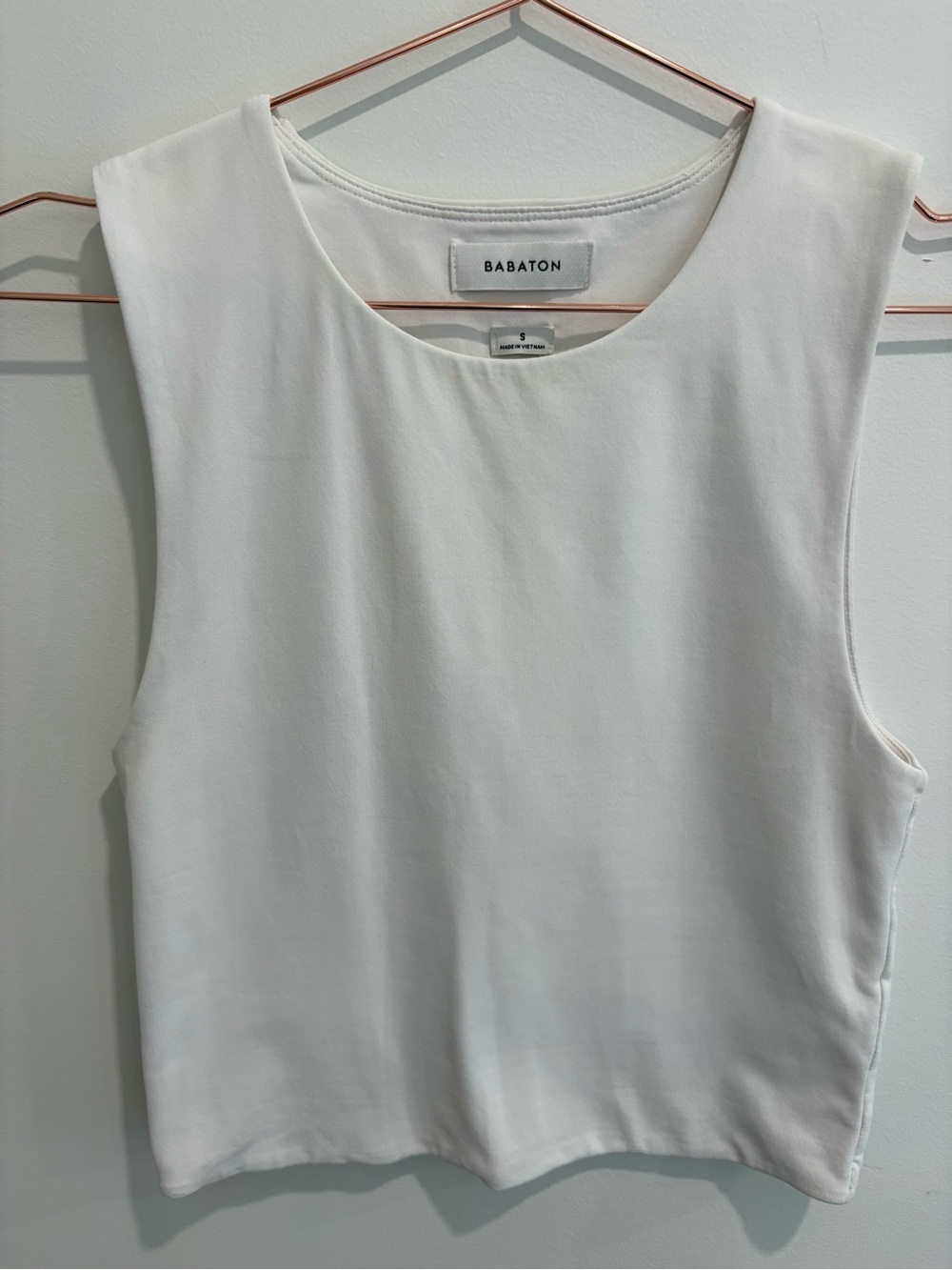 Babaton (Aritzia) Sleeveless Crop Tank –White, Size S